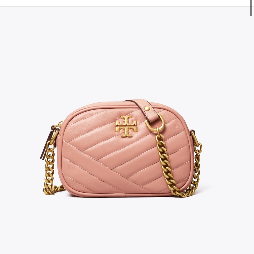 Kira Chevron Small Camera Bag in Pink Moon